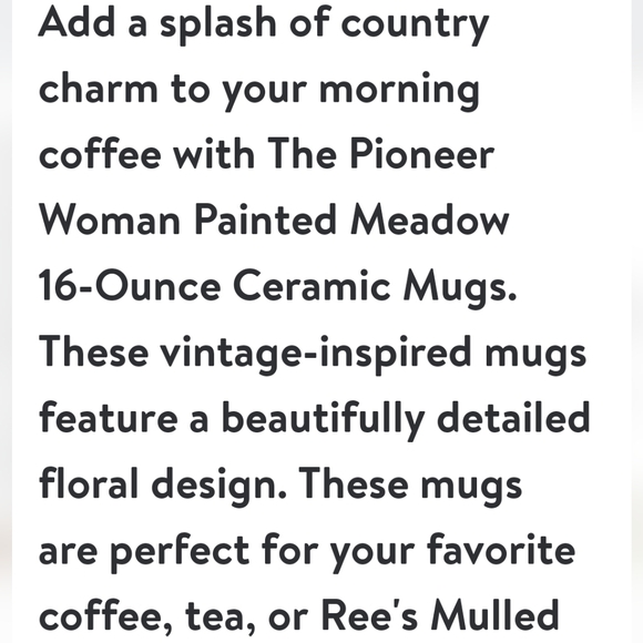 ❤️ New Pioneer Woman Painted Meadow Ceramic 16oz Mug - Picture 2 of 5